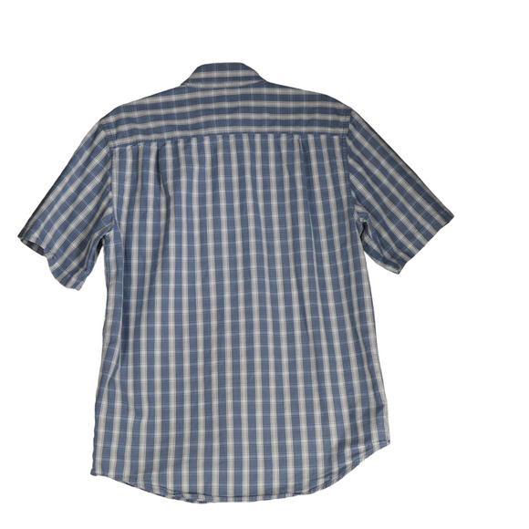 Carhartt Button Down Shirt Men Small Blue Plaid Loose Fit Cotton Flap Pockets - Picture 15 of 16